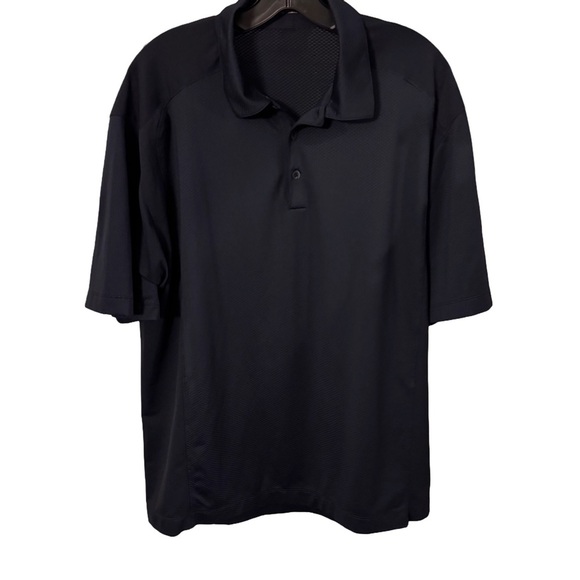 NIKE GOLF Men's Size L FIT-DRY Short Sleeve Navy Blue Polo Shirt - Picture 2 of 12